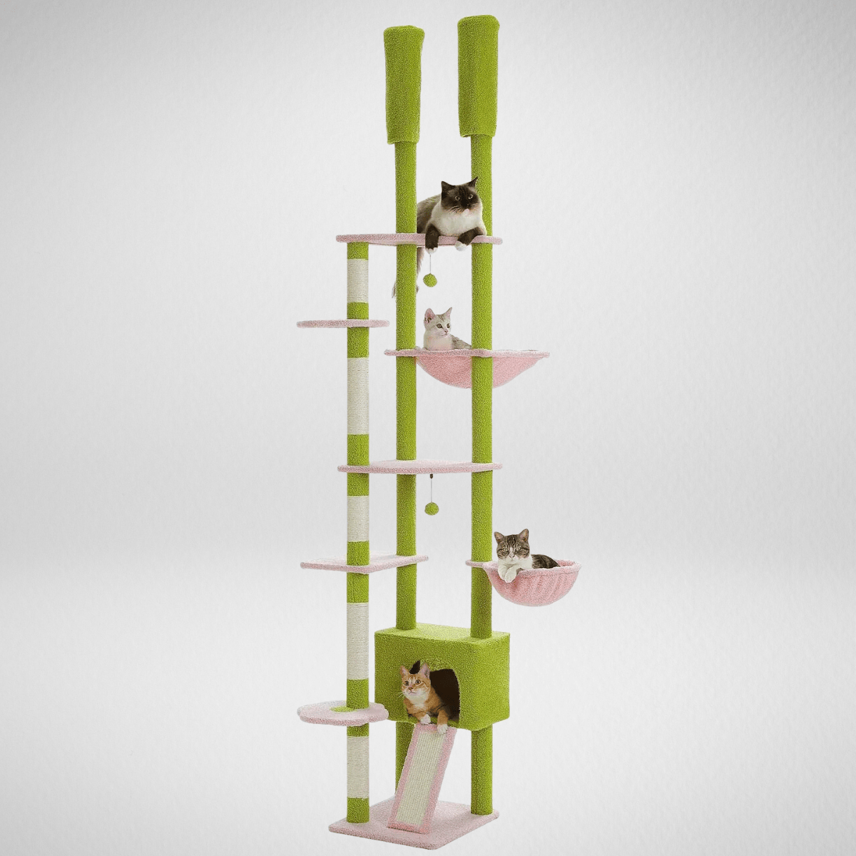 TechnuPet AMT0249PK / XXL / France Adjustable Floor-to-Ceiling Cat Tree