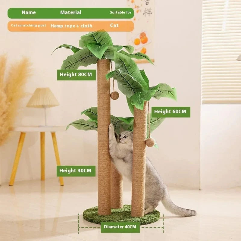 TechnuPet Cat Scratching Post Canna Three Pillars / 01 Coconut Tree Cat Scratching Post