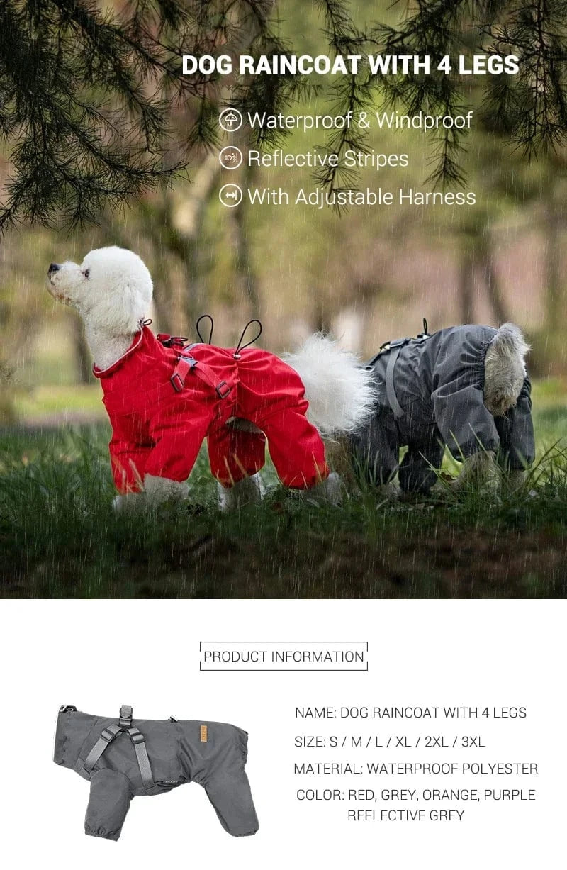 Dog Raincoat with Harness