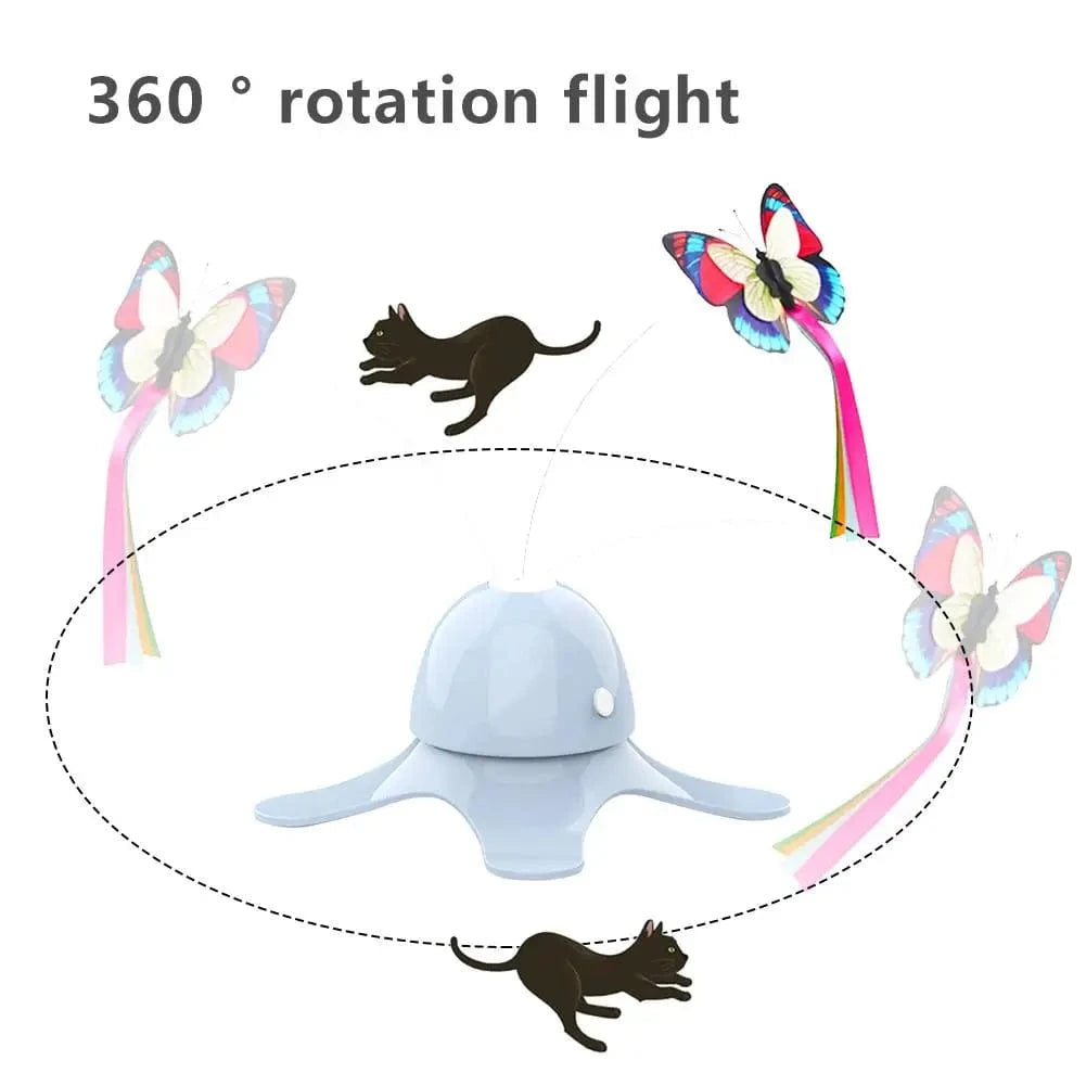TechnuPet Cat Toys Electric Rotating Butterfly Cat Toy