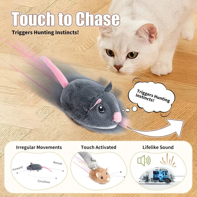 TechnuPet Smart Cat Toys Fast-Moving Electric Plush Mouse