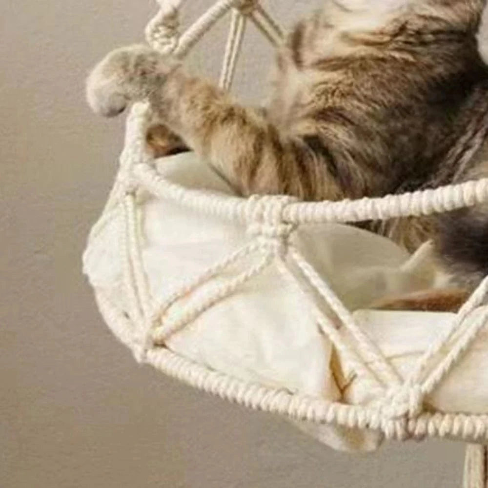 TechnuPet Cat Hammock Hand-Woven Boho Kitten Hammock