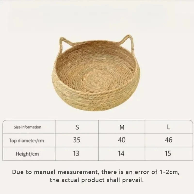 TechnuPet Cat Bed Hand-Woven Rattan Cat Bed