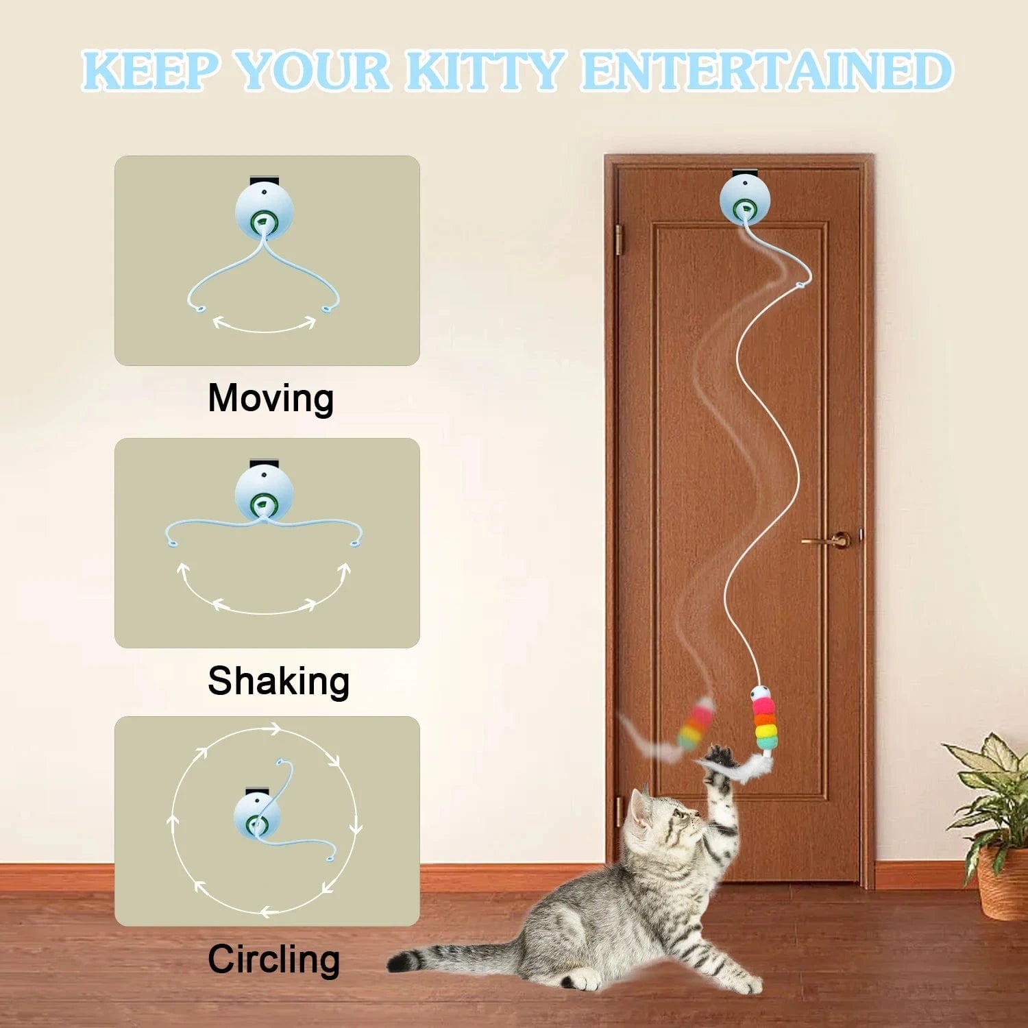 TechnuPet Smart Cat Toys Interactive Electric Feather Cat Toy