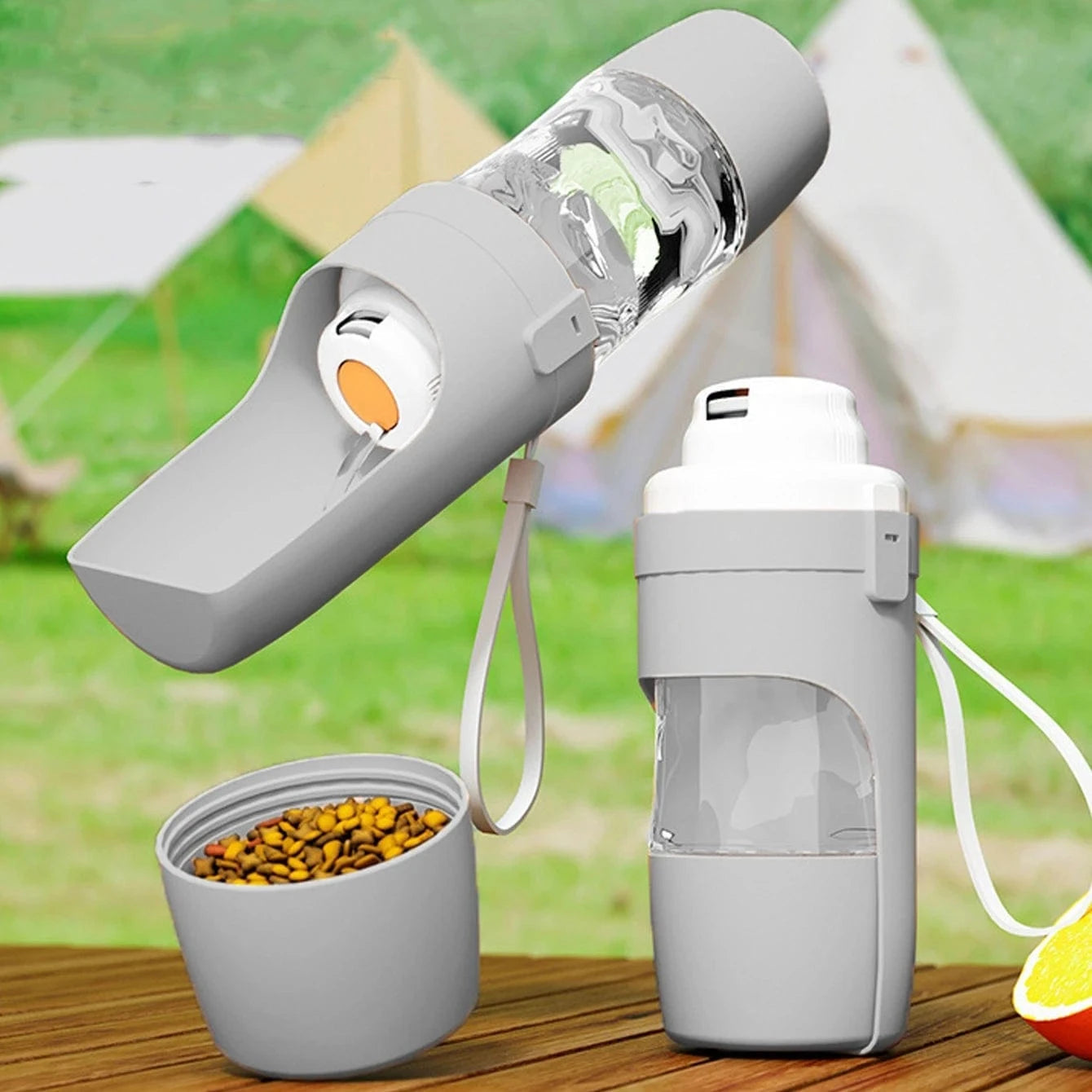 TechnuPet Smart Cat Feeder Portable Pet Water Bottle with Food Storage