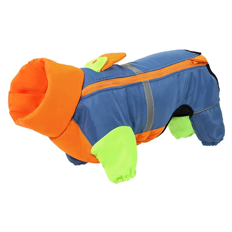 TechnuPet Pet Clothing Blue Orange / XXL Reflective Windproof Dog Winter Jacket