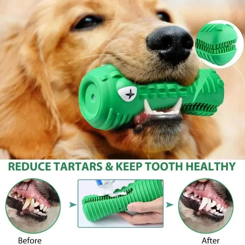 TechnuPet Dog Toys Green Rubber Chew Toy for Aggressive Chewers