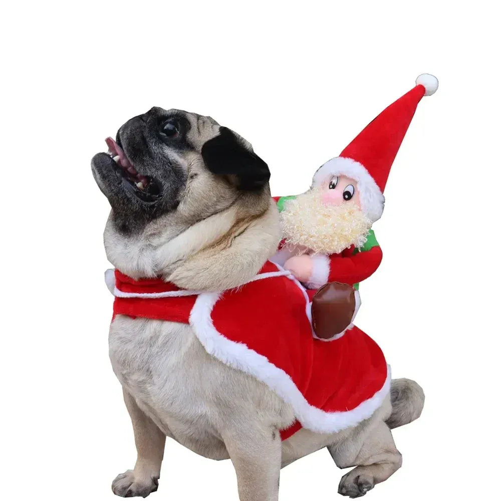 TechnuPet Dog Christmas Outfit Santa Claus Christmas Dog Costume