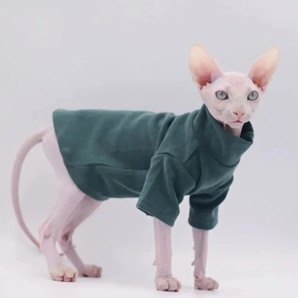 TechnuPet Cat Sweaters green / S Soft Cotton Sphynx Winter Sweater