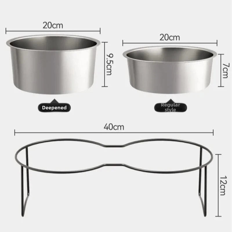 TechnuPet Dog Bowls Stainless Steel Slow Feeder Dog Bowl – Elevated Anti-Slip Stand