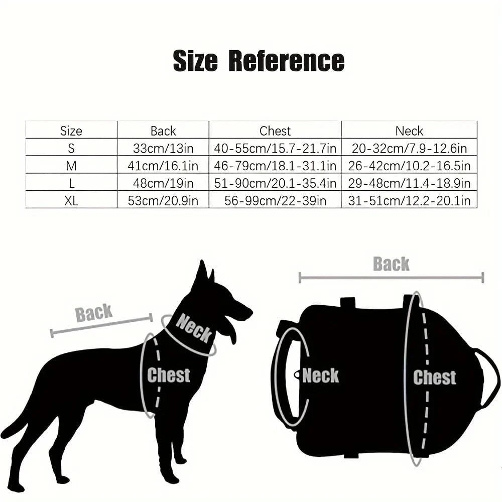 Tactical Large Dog Harness with Pouches
