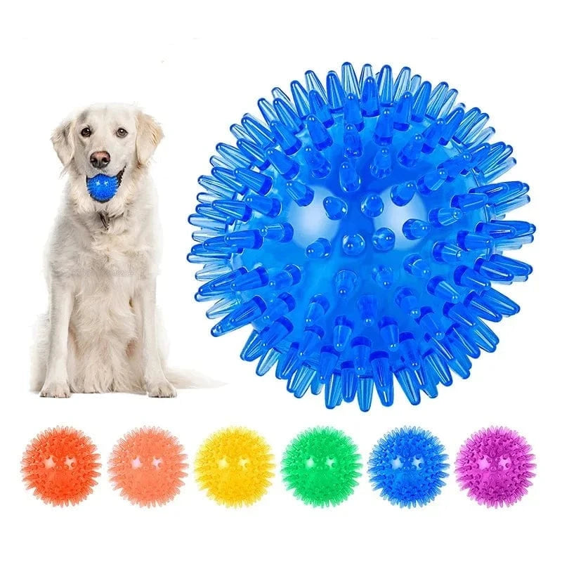 TechnuPet Dog Toys TPR Squeaky Spiky Ball