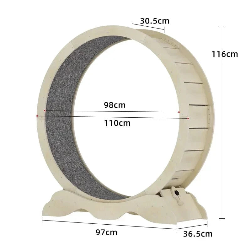TechnuPet Smart Cat Toys XL Wooden Cat Treadmill Exercise Roller