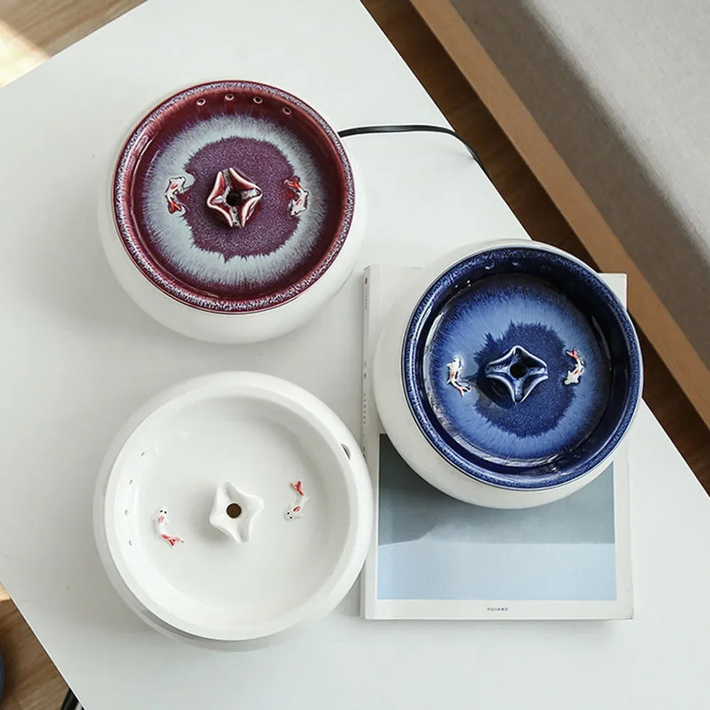 Ceramic Cat Water Fountain