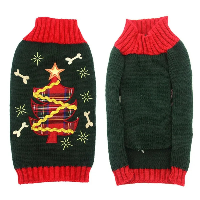 Knitted Christmas Dog Sweater