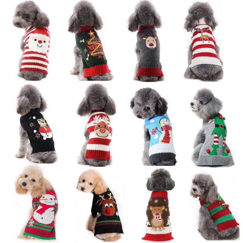Knitted Christmas Dog Sweater