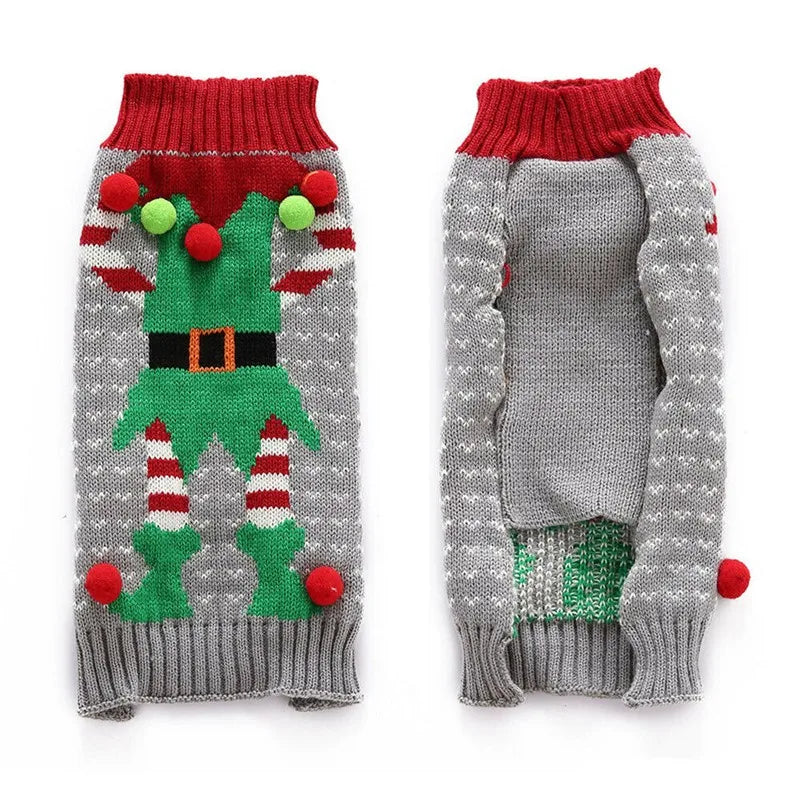 Knitted Christmas Dog Sweater
