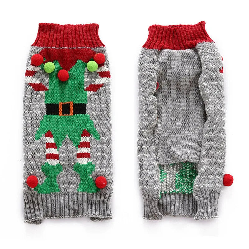 Knitted Christmas Dog Sweater