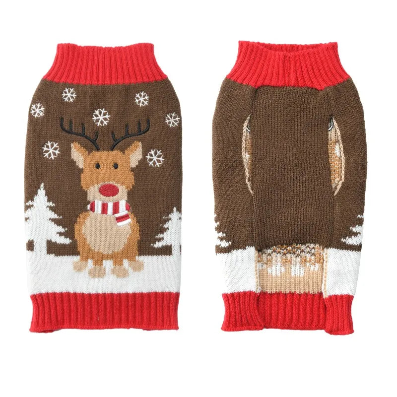 Knitted Christmas Dog Sweater