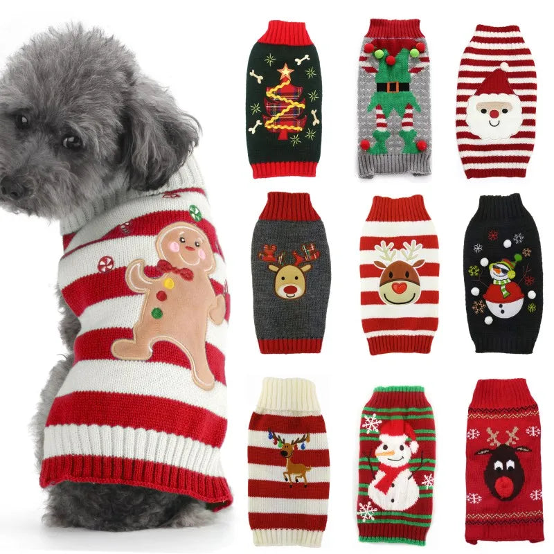 Knitted Christmas Dog Sweater