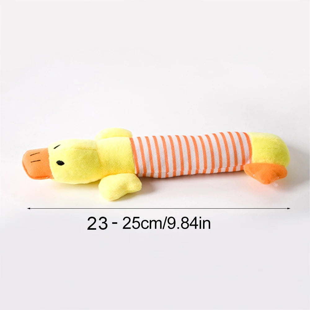 Giocattolo di peluche per cani a forma di anatra che squittisce