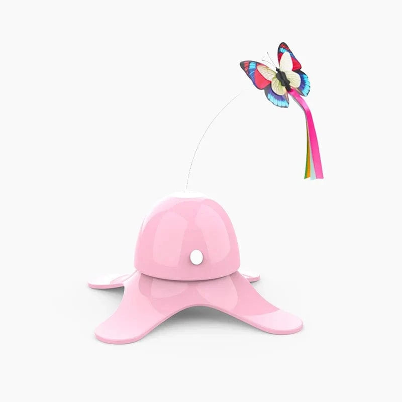 TechnuPet Cat Toys Pink Electric Rotating Butterfly Cat Toy