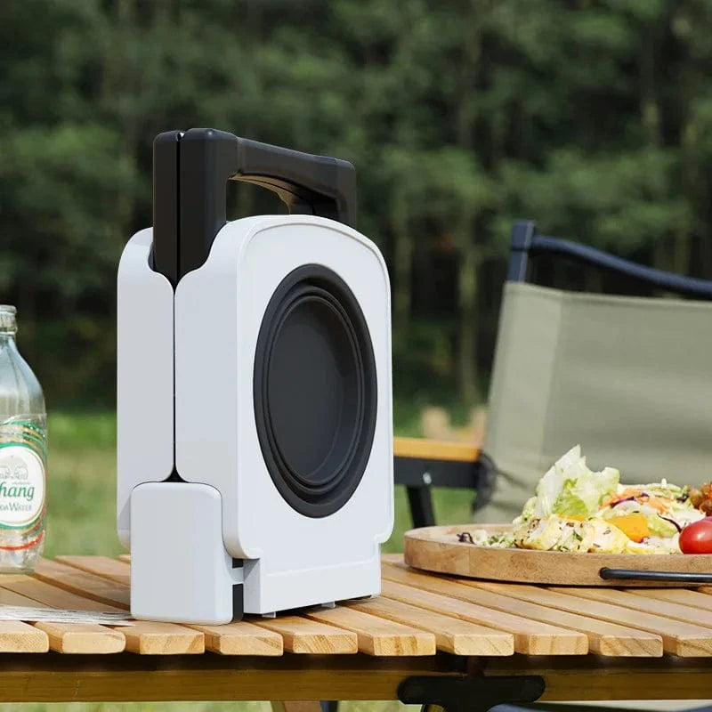 TechnuPet Dog Bowls White Foldable Elevated Double Pet Bowl