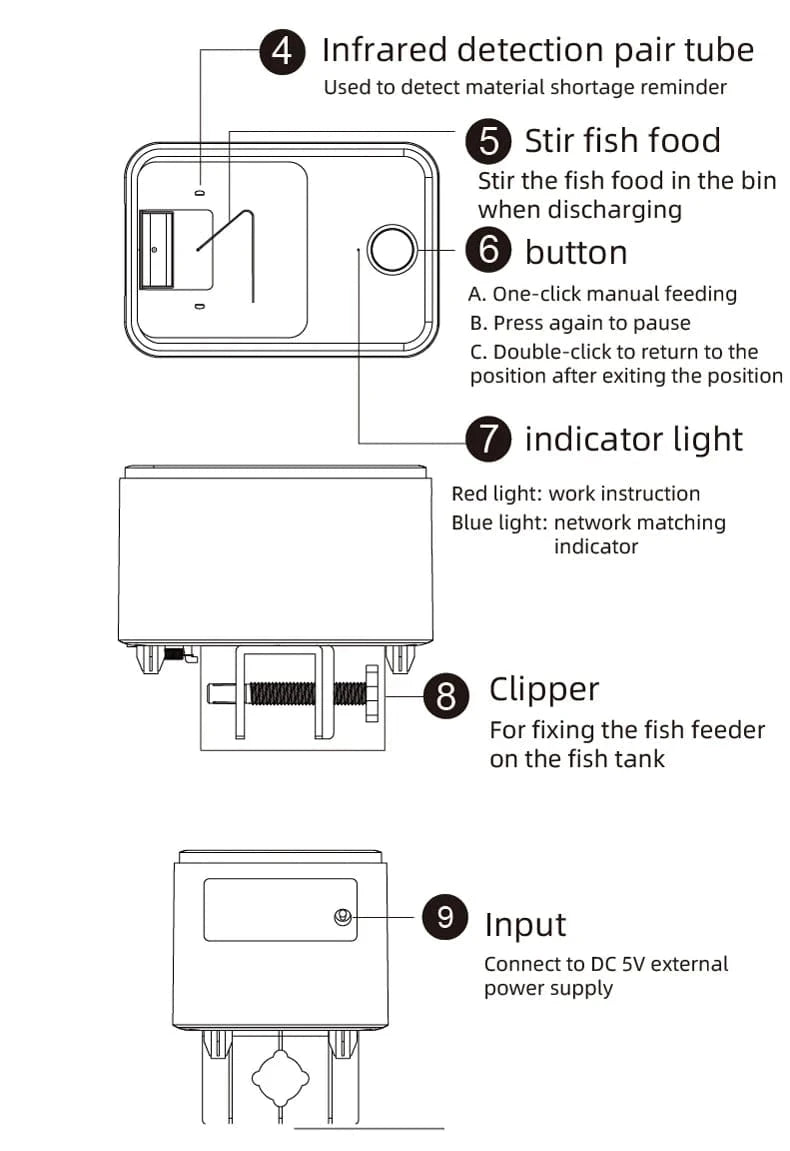Large Capacity Fish Feeder with WIFI app