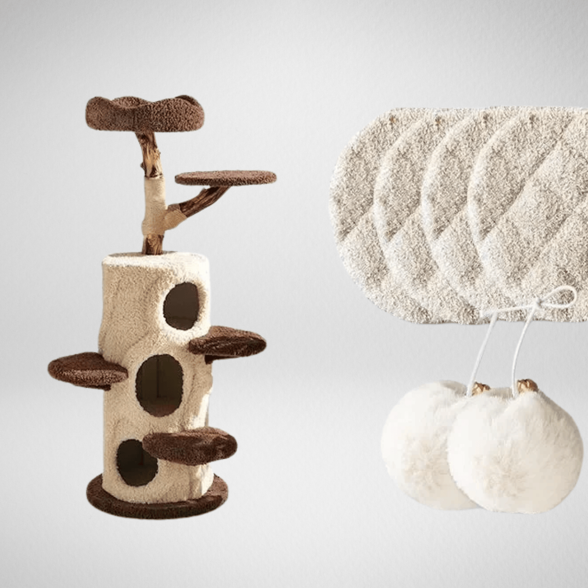 TechnuPet Cat Tree Cushionx4  BallX4 Large Tree Wooden Cat Tower