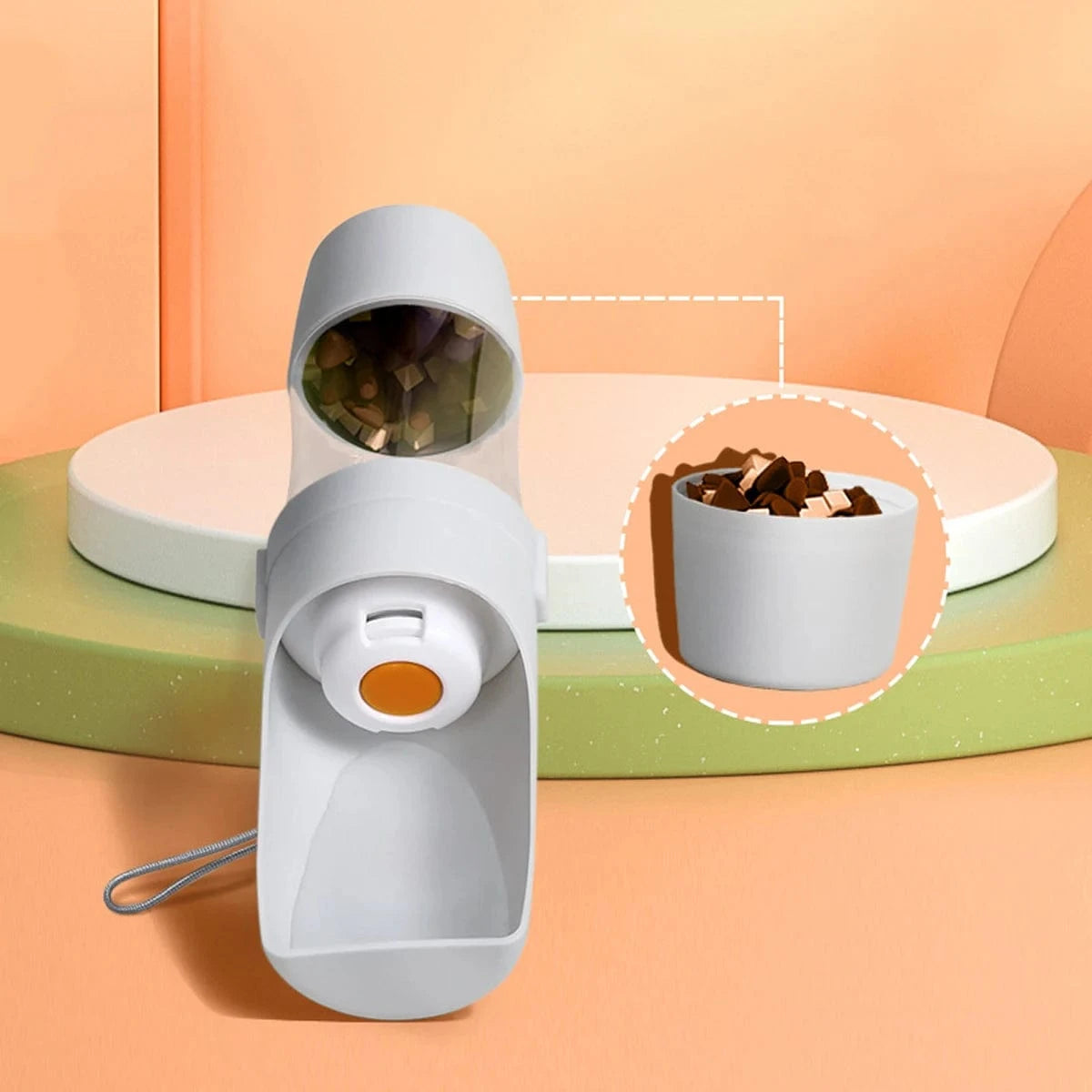 TechnuPet Smart Cat Feeder Portable Pet Water Bottle with Food Storage