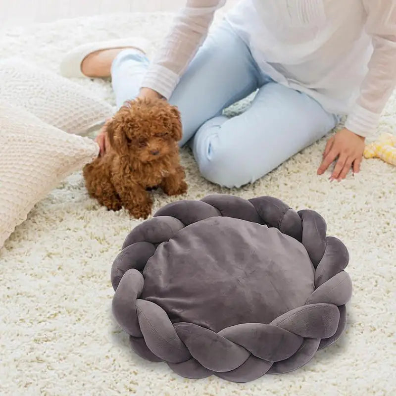 TechnuPet Heated Cat Bed Soft Washable Round Cat Bed