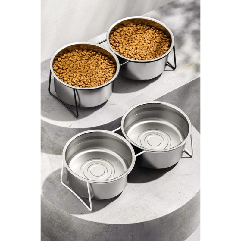 TechnuPet Dog Bowls Stainless Steel Slow Feeder Dog Bowl – Elevated Anti-Slip Stand