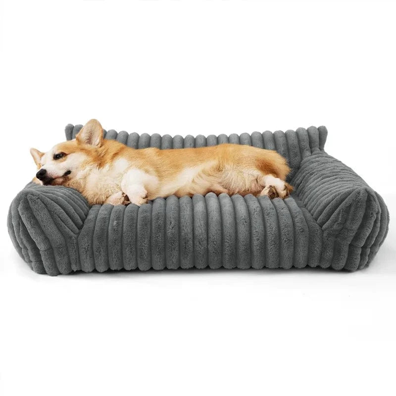 TechnuPet Cat Bed Grey / S Striped Plush Cat Bed