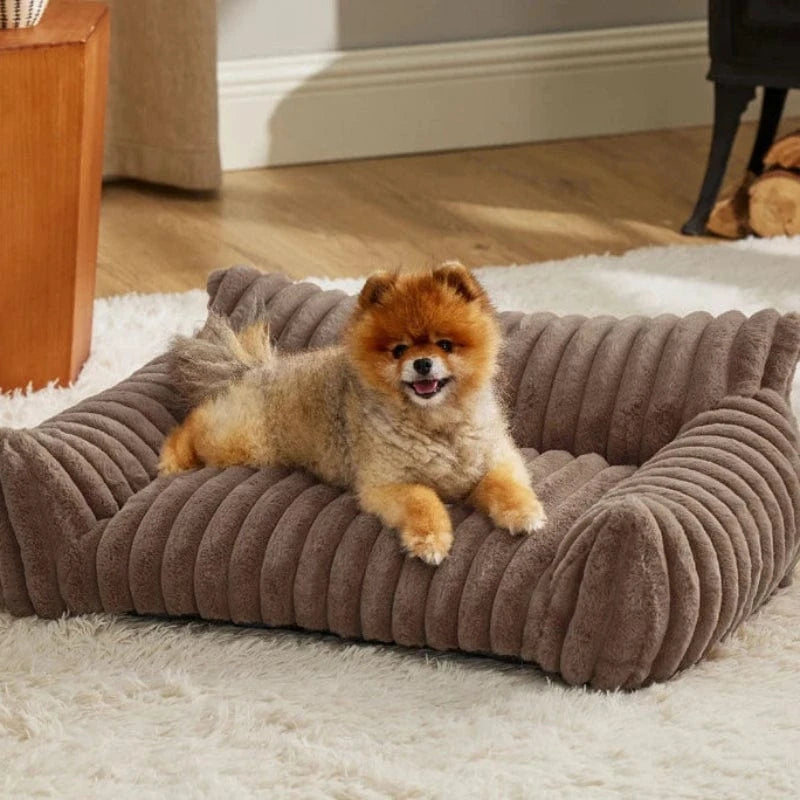 TechnuPet Cat Bed Striped Plush Cat Bed