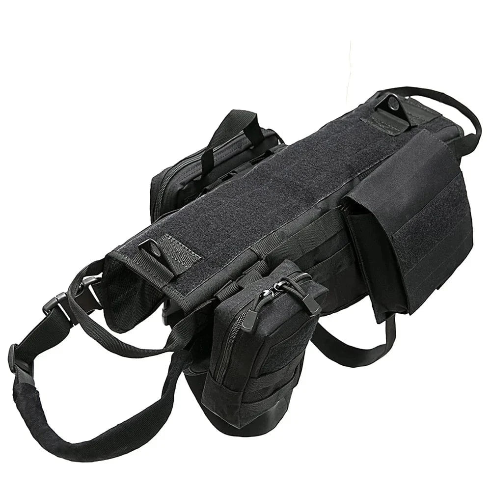 Tactical Large Dog Harness with Pouches