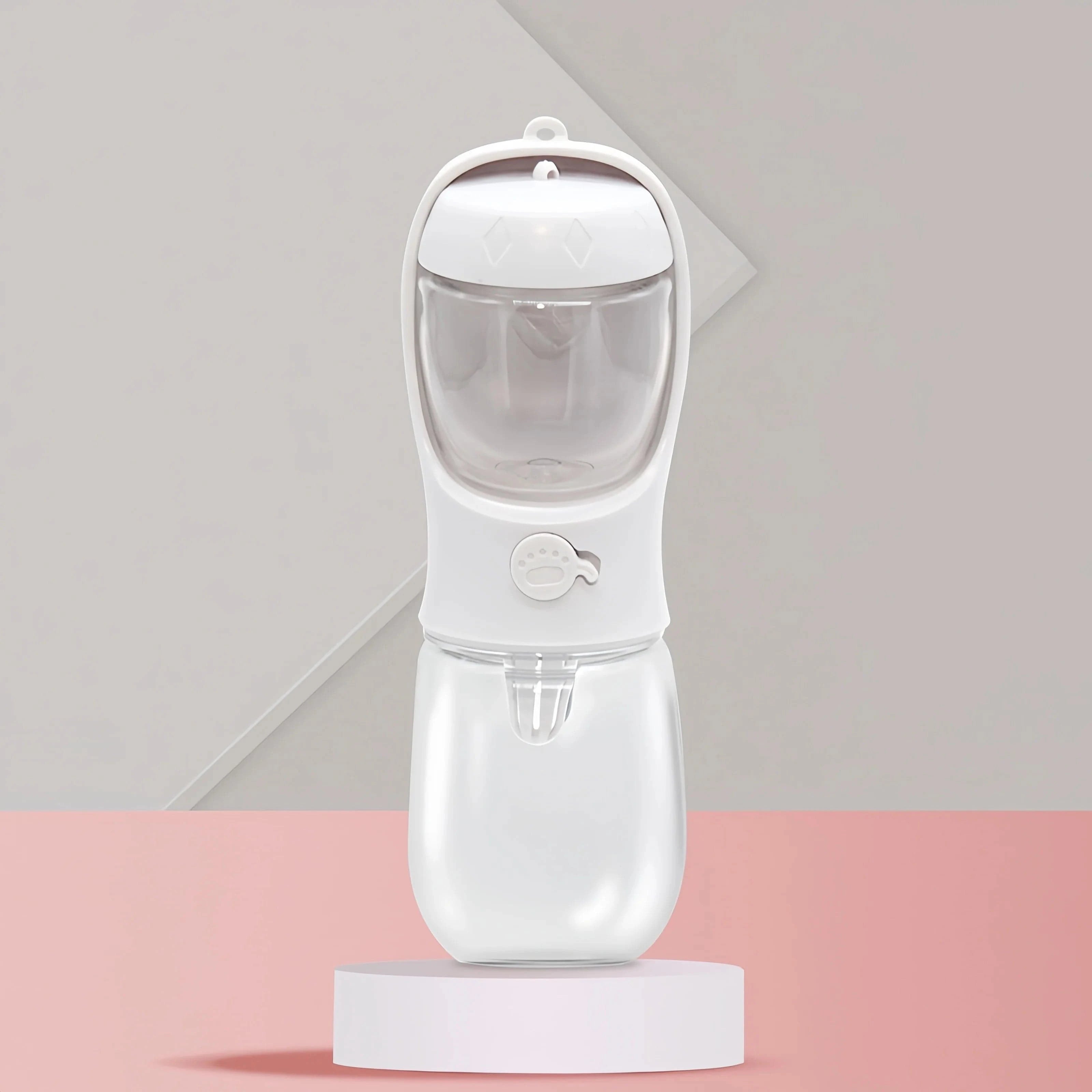 TechnuPet Smart Dog Feeder White / 550ml Travel Pet Water Bottle and Food Dispenser