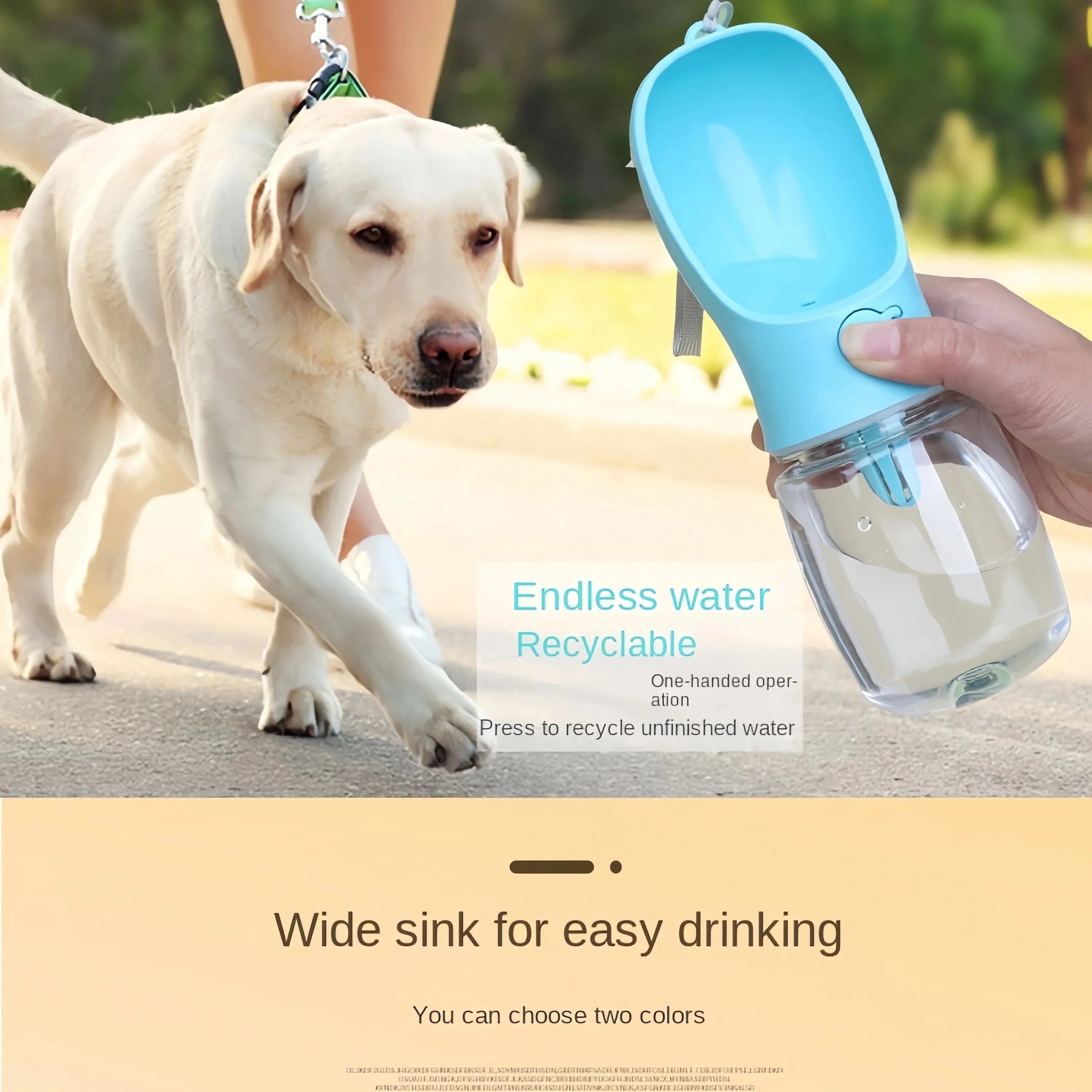 TechnuPet Smart Dog Feeder Travel Pet Water Bottle and Food Dispenser