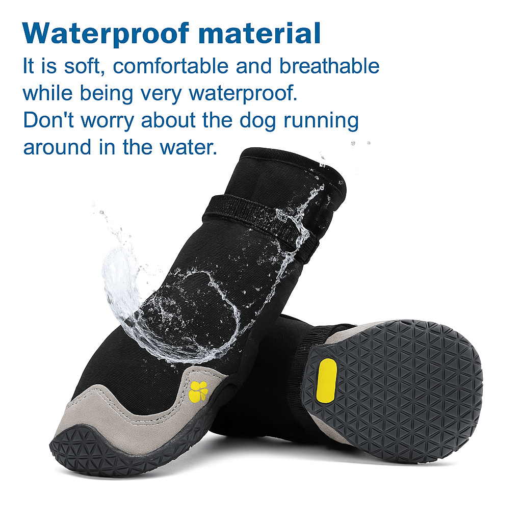 TechnuPet Waterproof Dog Boots for Large Dogs - All seasons